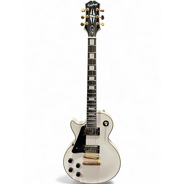 Used 2023 Epiphone Les Paul Custom Alpine White Solid Body Electric Guitar