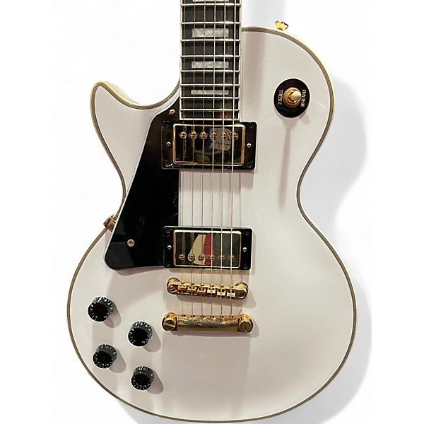 Used 2023 Epiphone Les Paul Custom Alpine White Solid Body Electric Guitar