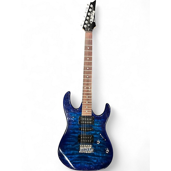 Used Ibanez GRX70QA Blue Solid Body Electric Guitar