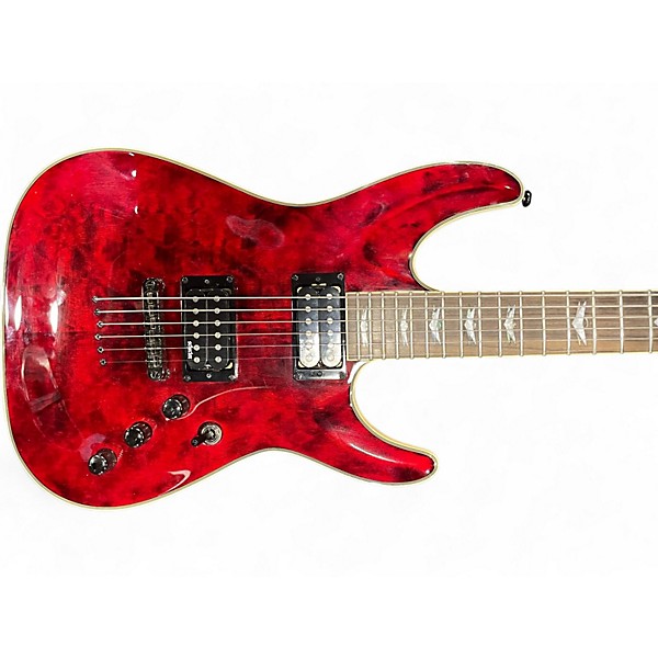Used Schecter Guitar Research Omen Extreme 6 Candy Red Burst Solid Body Electric Guitar