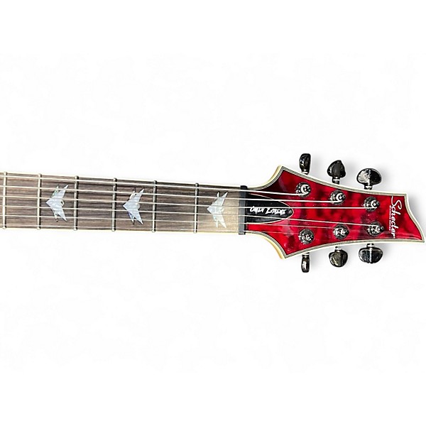 Used Schecter Guitar Research Omen Extreme 6 Candy Red Burst Solid Body Electric Guitar