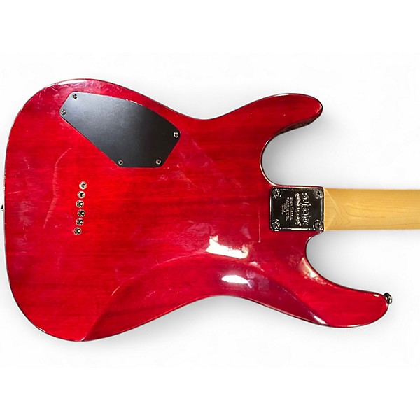 Used Schecter Guitar Research Omen Extreme 6 Candy Red Burst Solid Body Electric Guitar