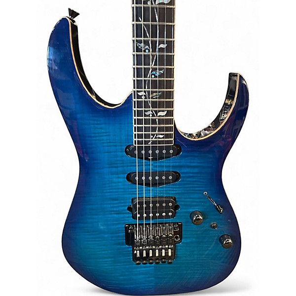 Used Ibanez RG8560 J. Custom Blue Solid Body Electric Guitar