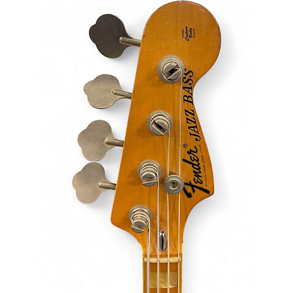 Vintage 1975 Fender Jazz Bass 3 Color Sunburst Electric Bass Guitar