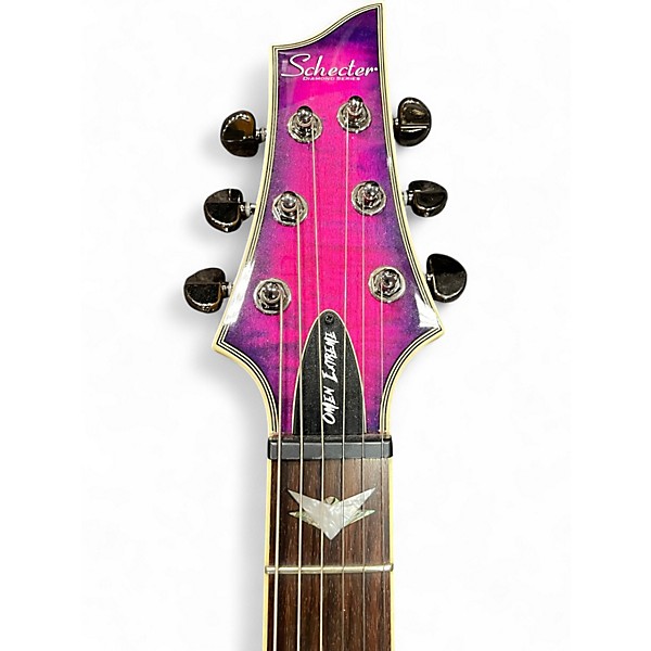 Used Schecter Guitar Research Omen Extreme 6 Pink Solid Body Electric Guitar