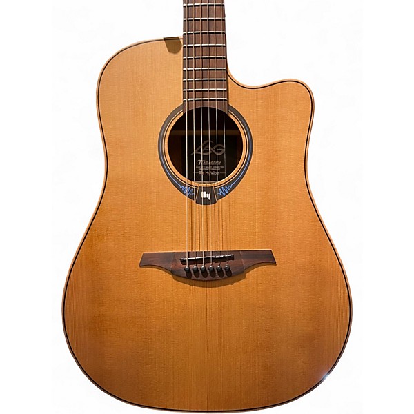 Used Lag Guitars thv10dce Natural Acoustic Electric Guitar