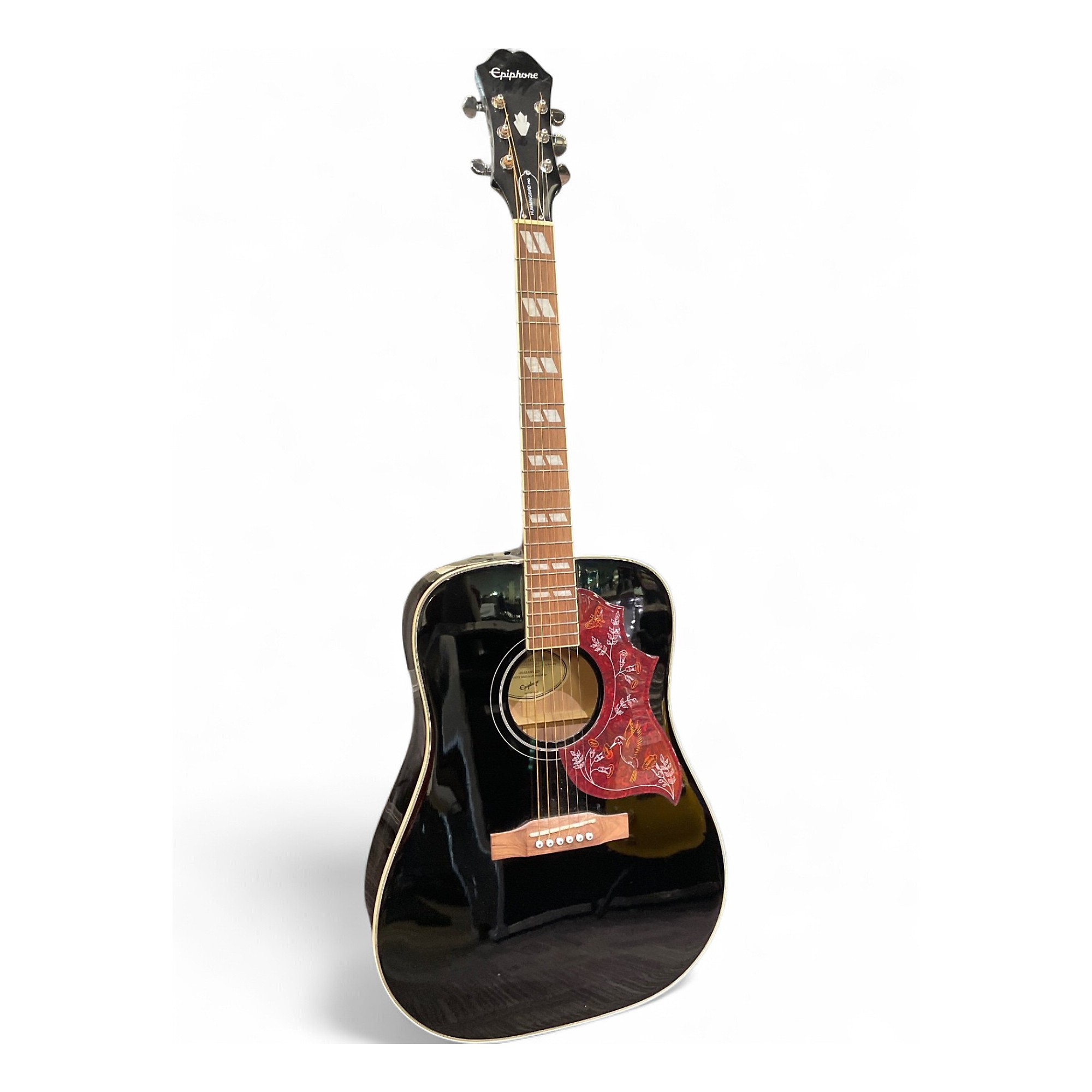 Used Epiphone Hummingbird Pro Black Acoustic Electric Guitar Black