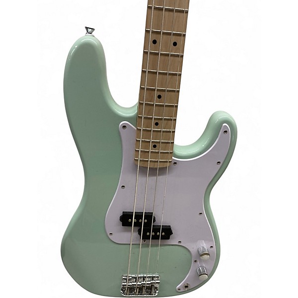 Used Squier Precision Bass Surf Green Electric Bass Guitar