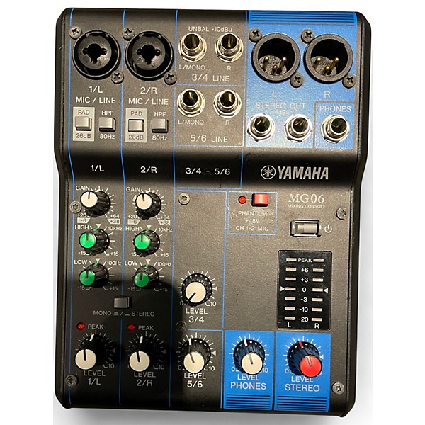 Used Yamaha MG06 Unpowered Mixer