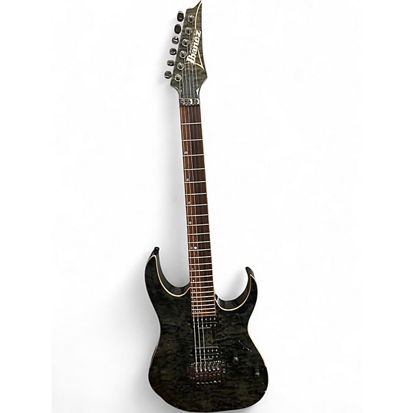 Used Ibanez RG920QM RG Premium Trans Gray Solid Body Electric Guitar