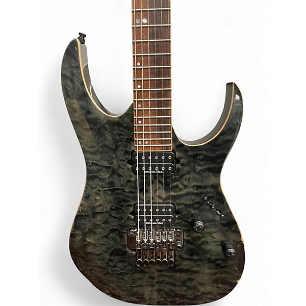 Used Ibanez RG920QM RG Premium Trans Gray Solid Body Electric Guitar