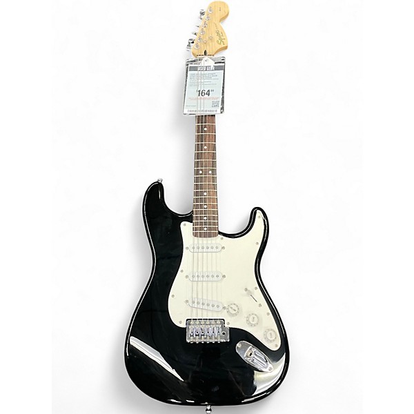 Used 2012 Squier Affinity Stratocaster Black Solid Body Electric Guitar