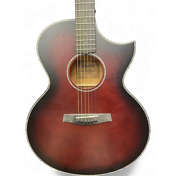 Used Schecter Guitar Research Orleans Stage Acoustic Maroon Acoustic Guitar