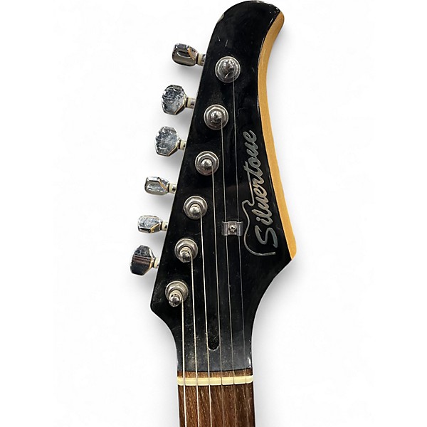 Used Silvertone St Style Black Solid Body Electric Guitar