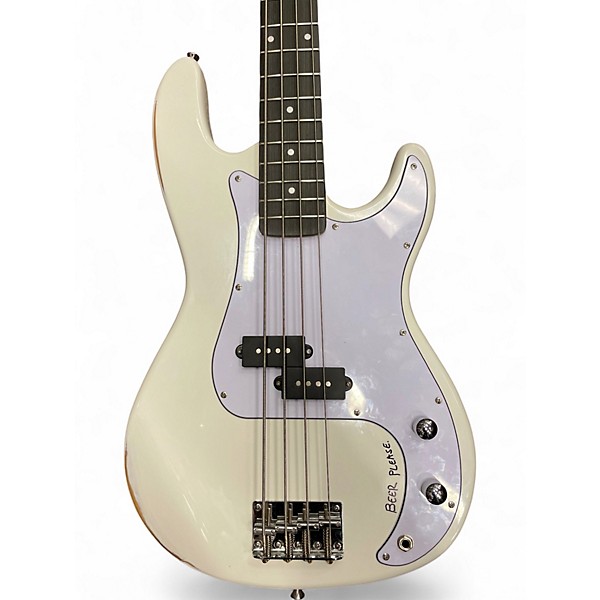 Used Donner P Bass WHITE Electric Bass Guitar