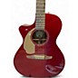 Used Fender Newporter  METALLIC RED Acoustic Electric Guitar