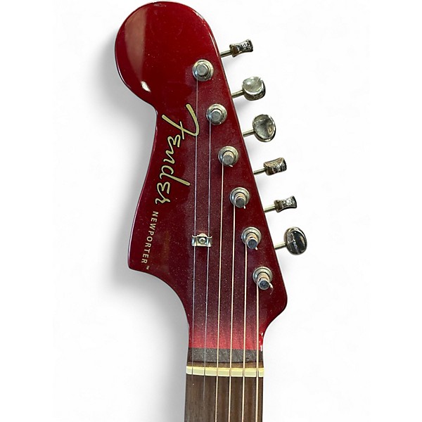 Used Fender Newporter  METALLIC RED Acoustic Electric Guitar