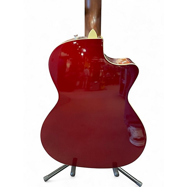 Used Fender Newporter  METALLIC RED Acoustic Electric Guitar