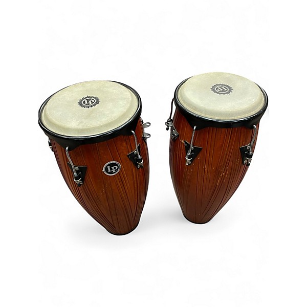 Used LP CITY CARVED MANGO WOOD CONGA SET Conga