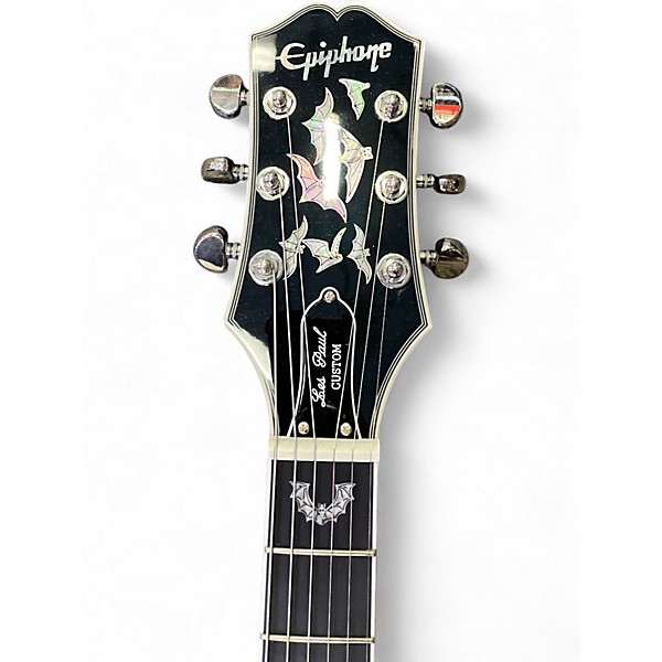 Used Epiphone Les Paul Custom Bats in Flight Transparent Ebony Burst Solid Body Electric Guitar