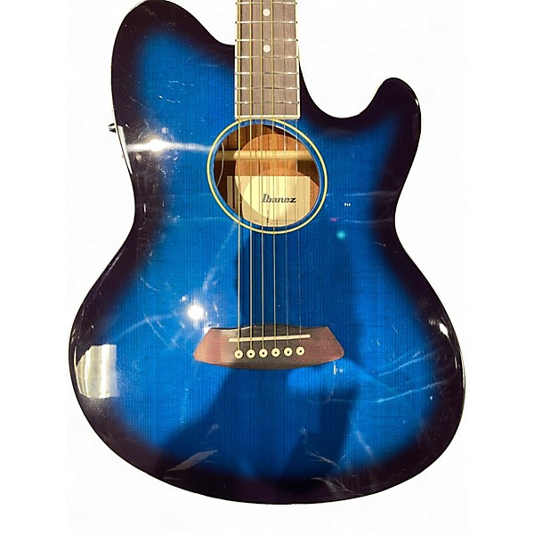 Used Ibanez TCY10E Talman Blue Burst Acoustic Electric Guitar