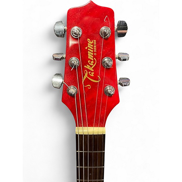 Used Takamine EG540C Crimson Red Burst Acoustic Electric Guitar