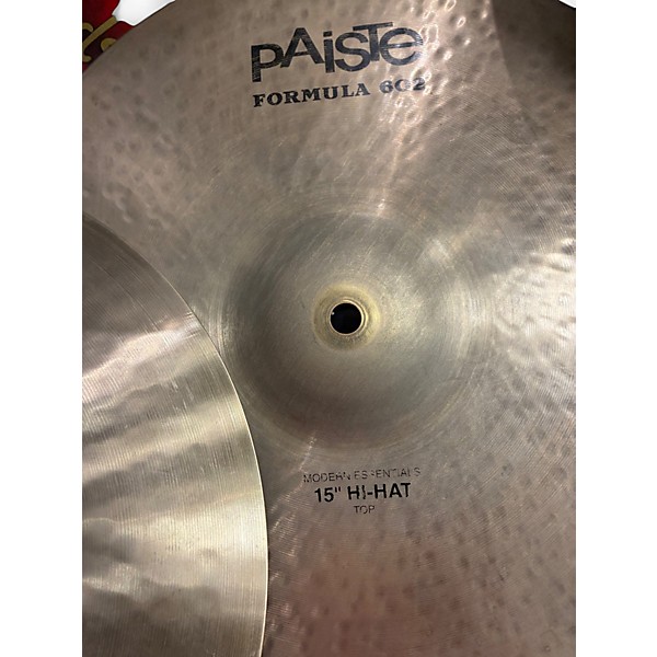 Used Paiste 15in Formula 602 Modern Essentials Hi Hat Pair Cymbal