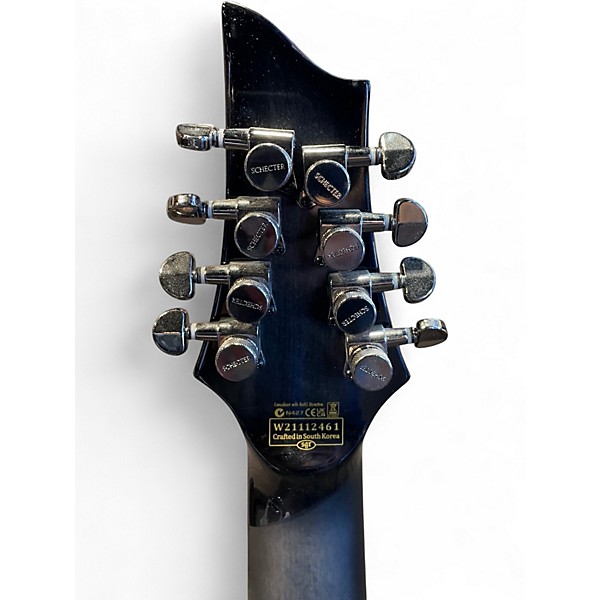 Used Schecter Guitar Research Hellraiser Hybrid C8 Trans Black Solid Body Electric Guitar
