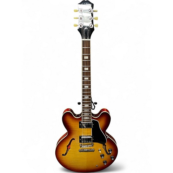 Used Epiphone ES-335 Figured Sunrise Tea Burst Hollow Body Electric Guitar