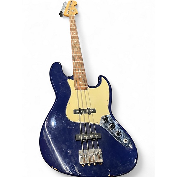 Used Squier jazz bass Blue Electric Bass Guitar