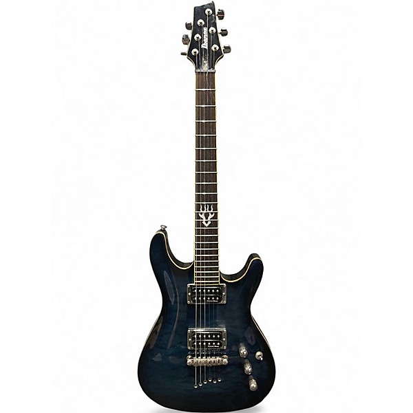 Used Ibanez SZ520QM Blue Solid Body Electric Guitar