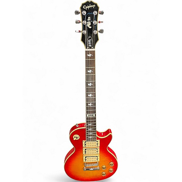 Used Epiphone Ace Frehley Signature Les Paul Custom 2 Tone Sunburst Solid Body Electric Guitar