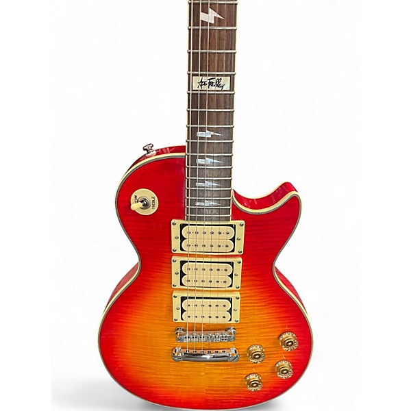 Used Epiphone Ace Frehley Signature Les Paul Custom 2 Tone Sunburst Solid Body Electric Guitar