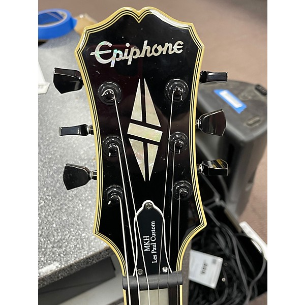 Used Epiphone Les Paul Custom Black Solid Body Electric Guitar