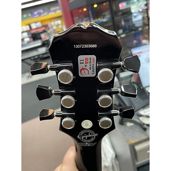 Used Epiphone Les Paul Custom Black Solid Body Electric Guitar