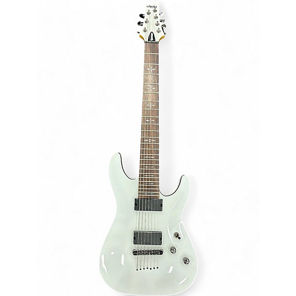 Used Schecter Guitar Research Demon 7 String Vintage White Solid Body Electric Guitar