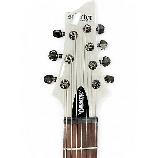 Used Schecter Guitar Research Demon 7 String Vintage White Solid Body Electric Guitar