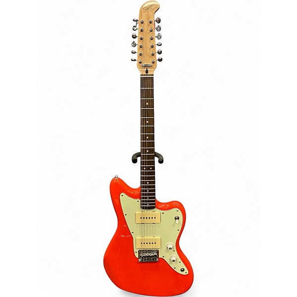 Used Squier Paranormal Jazzmaster XII Fiesta Red Solid Body Electric Guitar