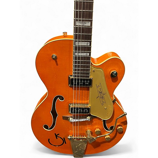 Used 2025 Gretsch Guitars G6120T Chet Atkins Signature Trans Orange Hollow Body Electric Guitar