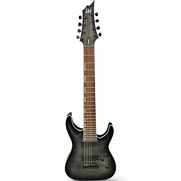 Used ESP LTD H408B Black Baritone Guitars