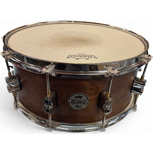 Used PDP by DW 6.5X14 LTD Maple/Walnut Snare, Natural Satin Walnut Drum