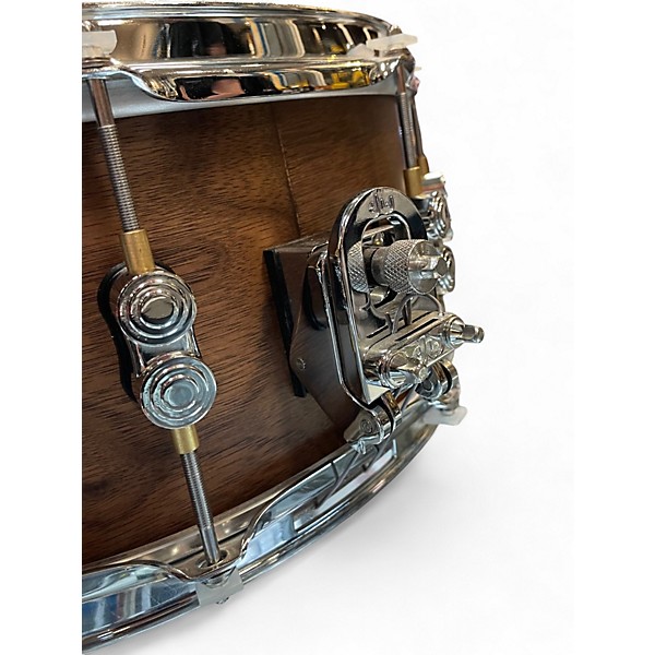 Used PDP by DW 6.5X14 LTD Maple/Walnut Snare, Natural Satin Walnut Drum