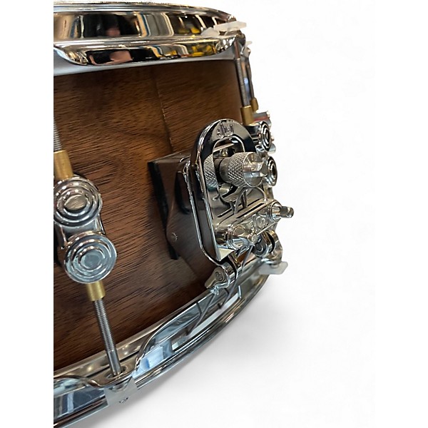 Used PDP by DW 6.5X14 LTD Maple/Walnut Snare, Natural Satin Walnut Drum