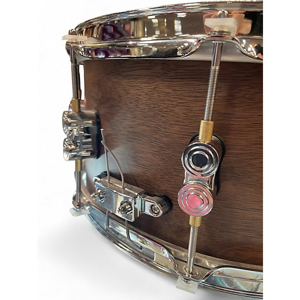Used PDP by DW 6.5X14 LTD Maple/Walnut Snare, Natural Satin Walnut Drum