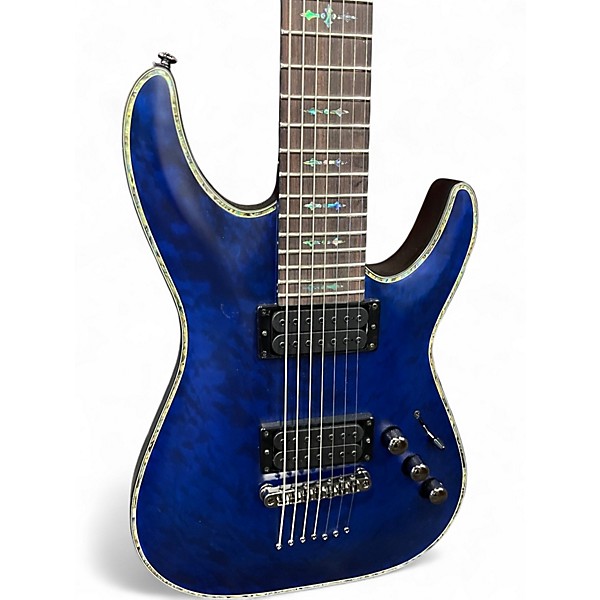 Used Schecter Guitar Research HELLRAISER C7 PASSIVE Blue Solid