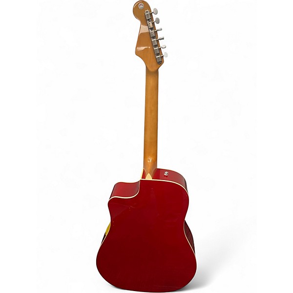 Used Fender Sonoran SCE Candy Apple Red Acoustic Electric Guitar