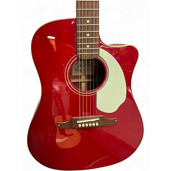 Used Fender Sonoran SCE Candy Apple Red Acoustic Electric Guitar