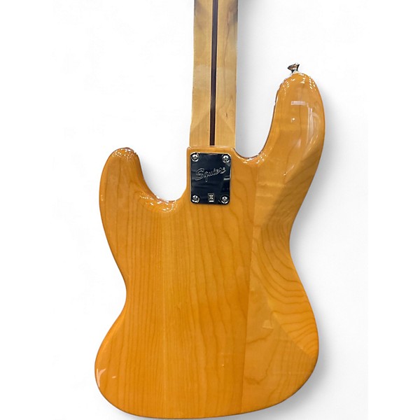 Used Squier Jazz Bass Natural Electric Bass Guitar