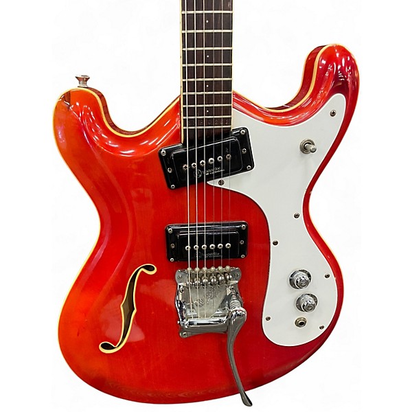 Vintage 1960s Moserite Combo Cherry Hollow Body Electric Guitar
