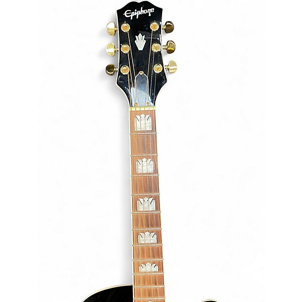 Used Epiphone j200 ec studio Black Acoustic Electric Guitar